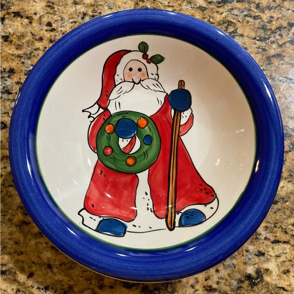 LIBBEY Santa Winter Forest Hand Painted Salad Cereal Soup Dish Bowls, Set of 4 - Picture 2 of 8